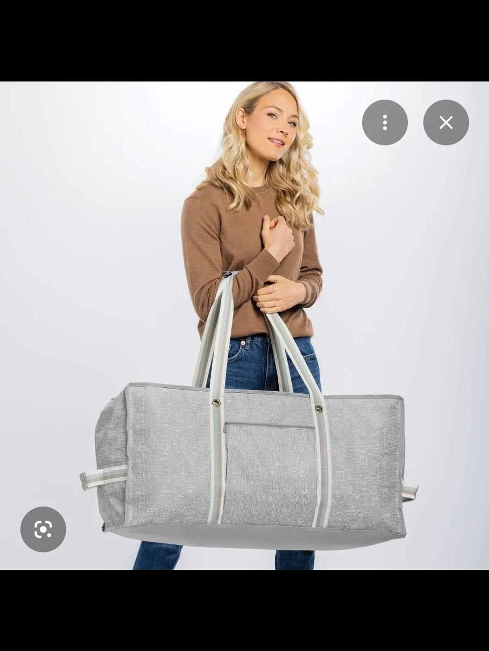 thirty-one Olive Storage Tote with Coral Trim